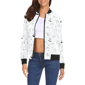 Ledger Dabbles White Bomber Jacket for Women