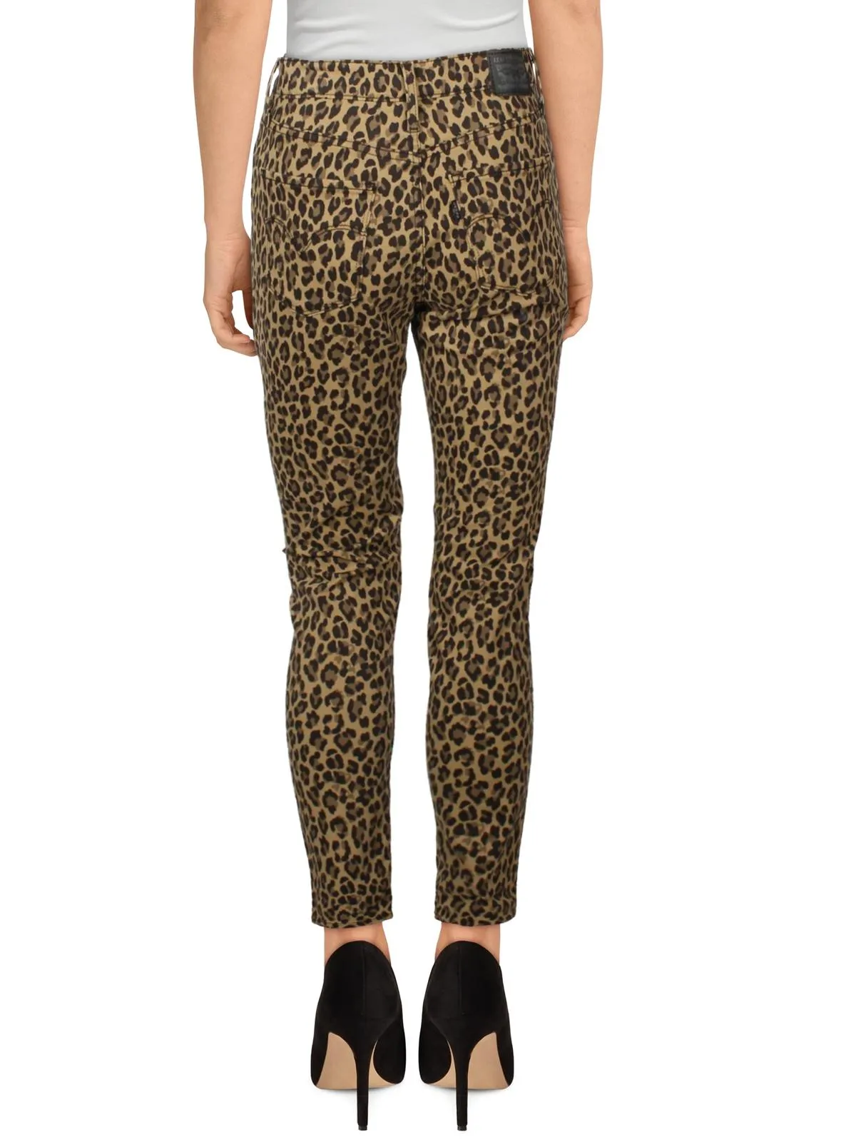 Levi's Women's 720 High Rise Super Skinny Leopard Print Jeans Leopard Size 25x30