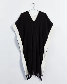 Lisa Marie Fernandez terry-towelling beach poncho, black & white, one size