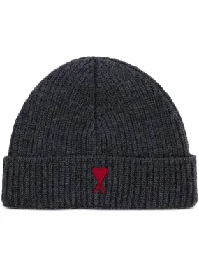 logo-embroidered ribbed-knit beanie