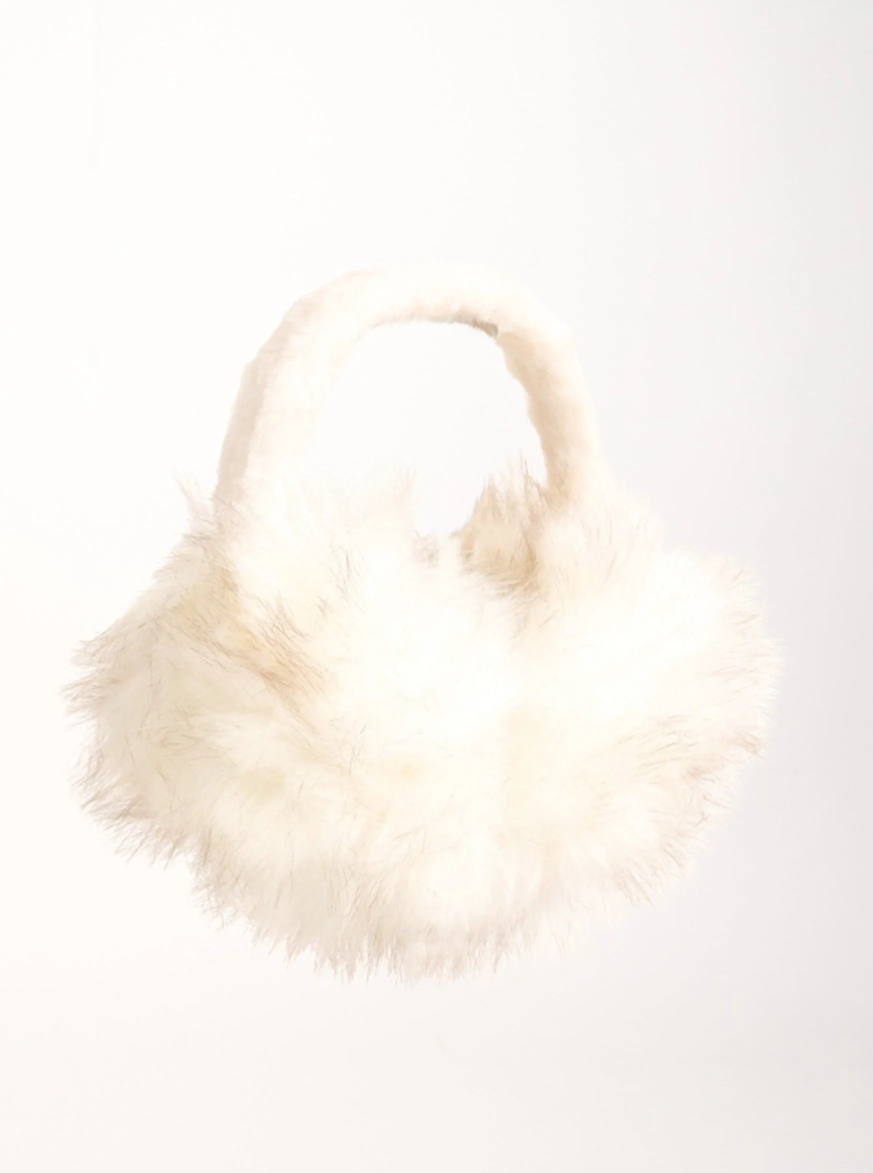 Long Faux Fur Earmuffs in White