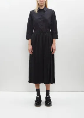 Long Pleated Elasticated Waist Kilt Skirt