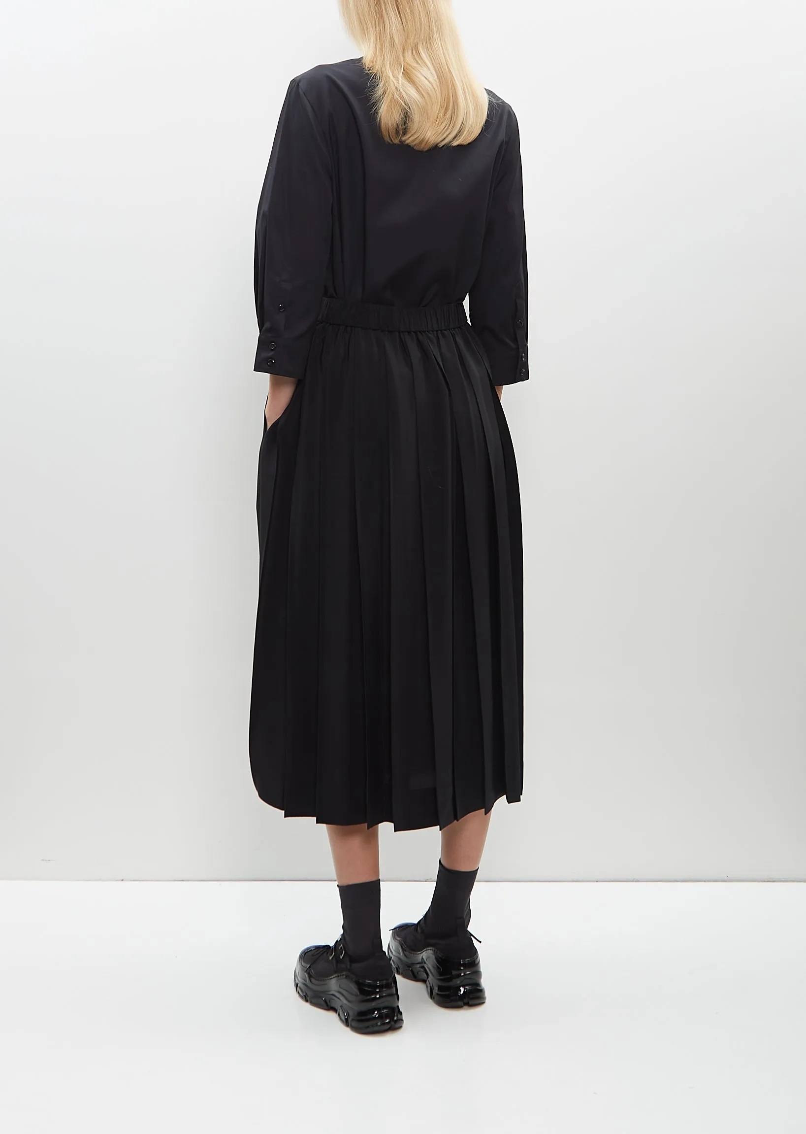 Long Pleated Elasticated Waist Kilt Skirt