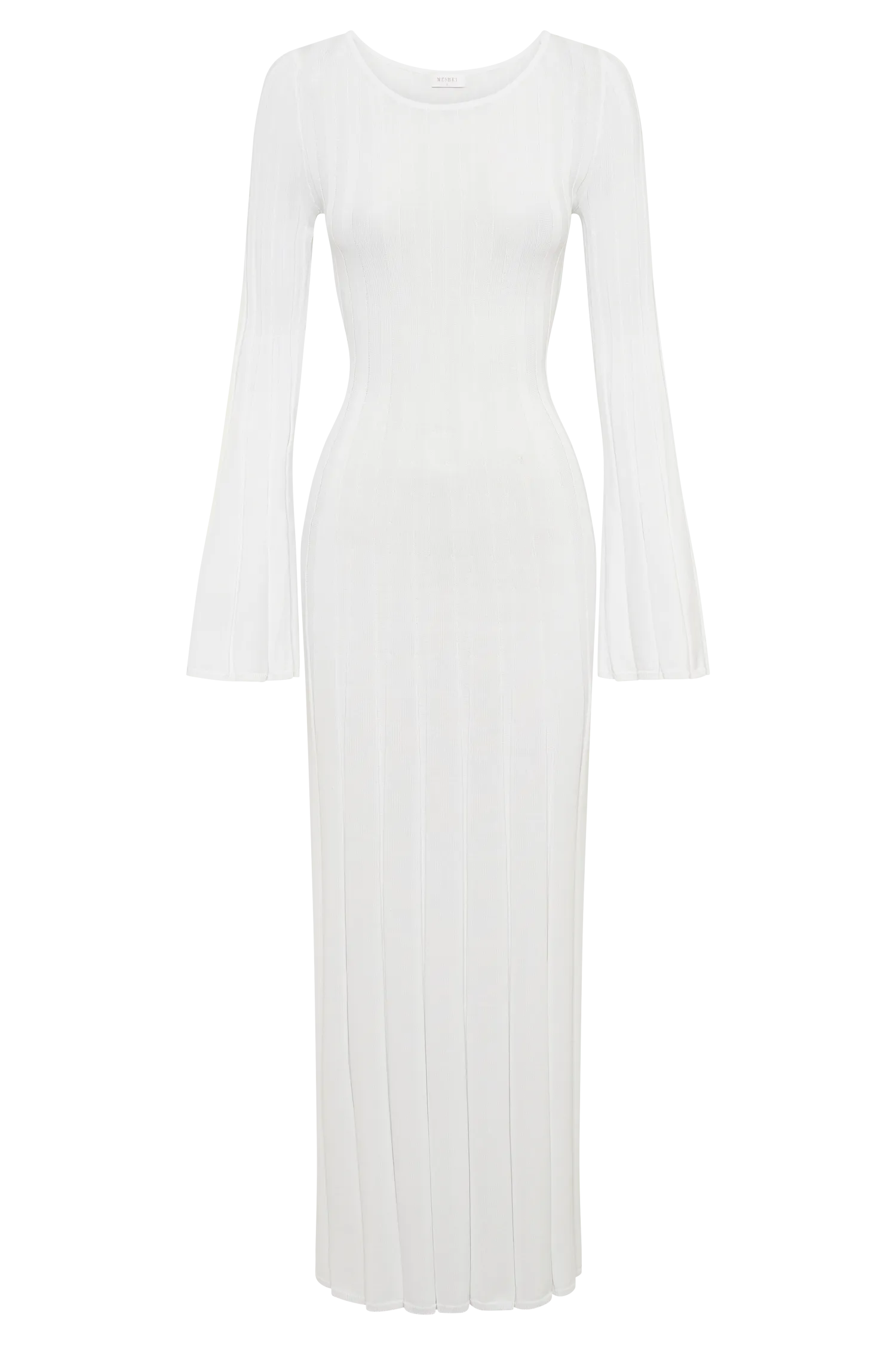 Mabel Long Sleeve Knit Maxi Dress - White