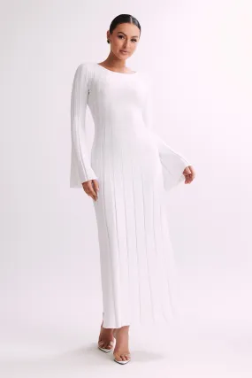 Mabel Long Sleeve Knit Maxi Dress - White