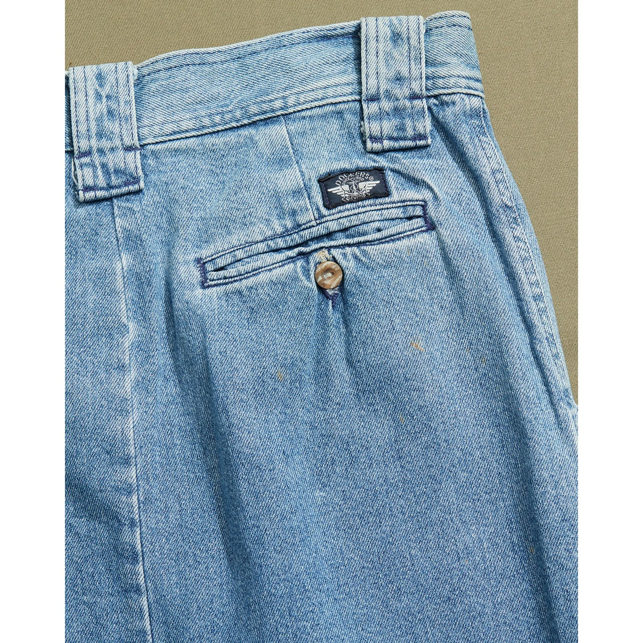 Made in USA, Pleated Denim Skirt - 33 x 30