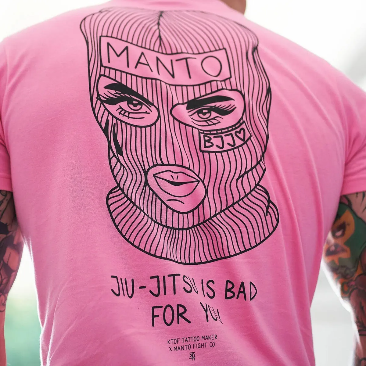 Manto x KTOF Balaclava T-Shirt Pink