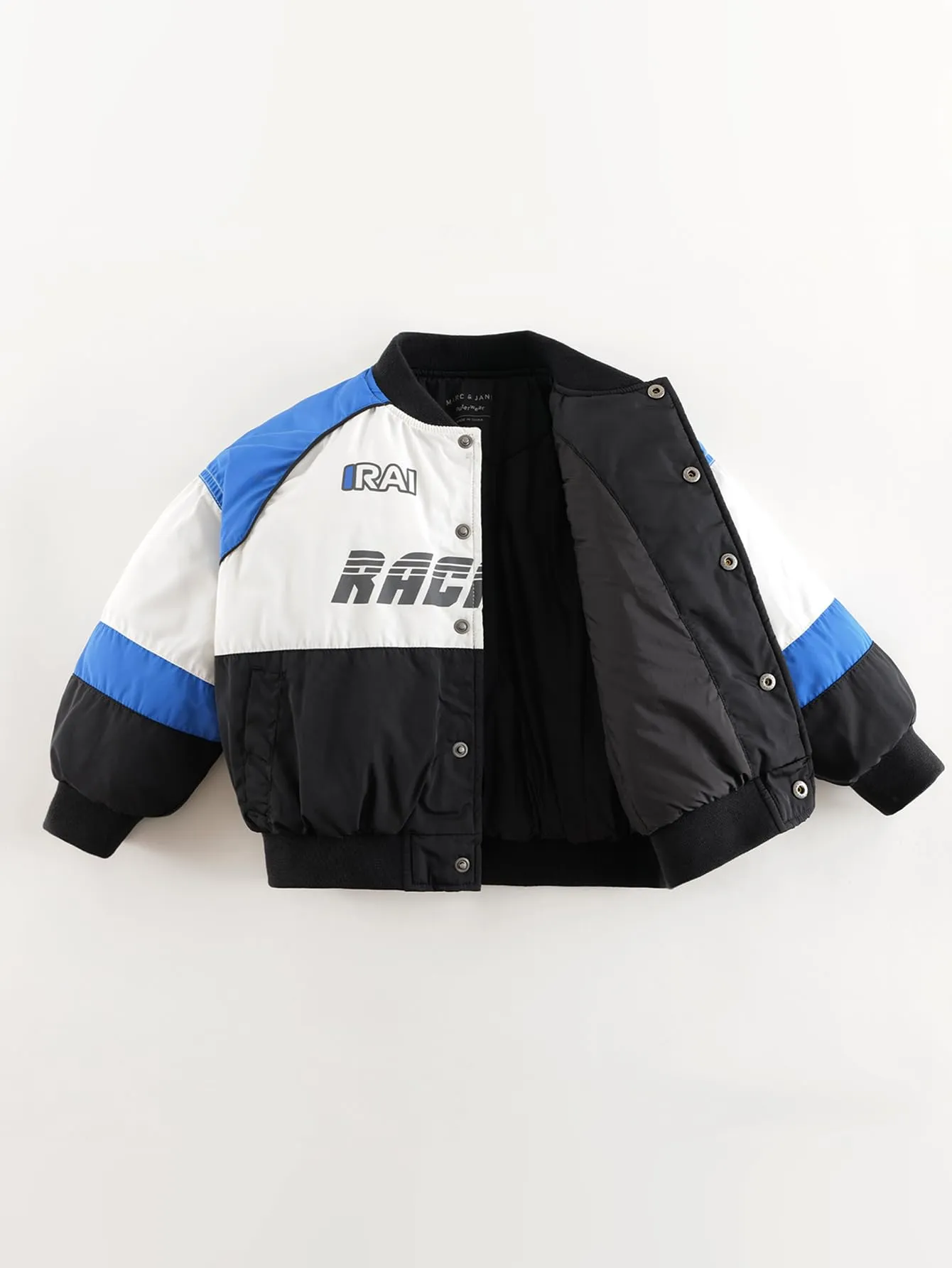 MARC & JANIE Boys Color Block Racing Baseball Jacket 241019