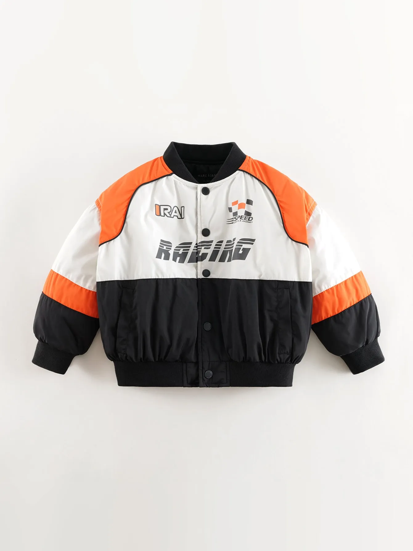 MARC & JANIE Boys Color Block Racing Baseball Jacket 241019