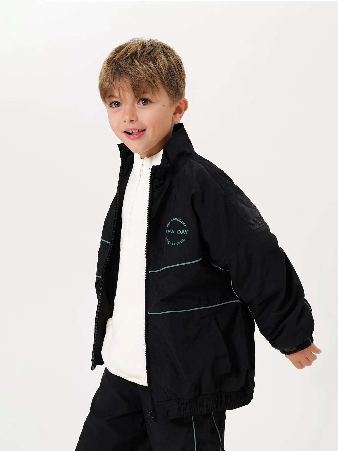 MARC & JANIE Boys Loose Sport Windbreaker Jacket 231372