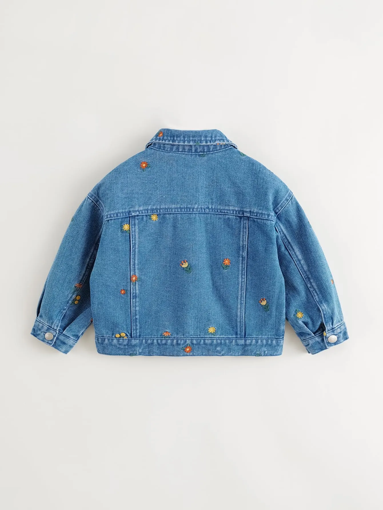 MARC & JANIE Girls Embroidered Lapel Denim Jacket 241635