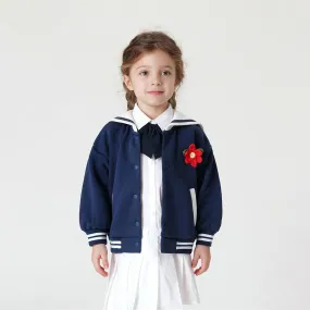 MARC & JANIE Girls Navy Collar Jacket 231316