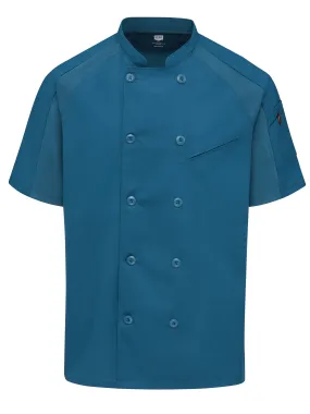 Men's Airflow Raglan Chef Coat with OilBlok 052M - Teal with Teal Mesh