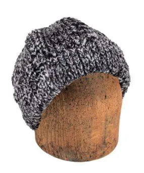 Men's Beanie Hat, Reversible - Cozy Cable in Ash Faux Fur