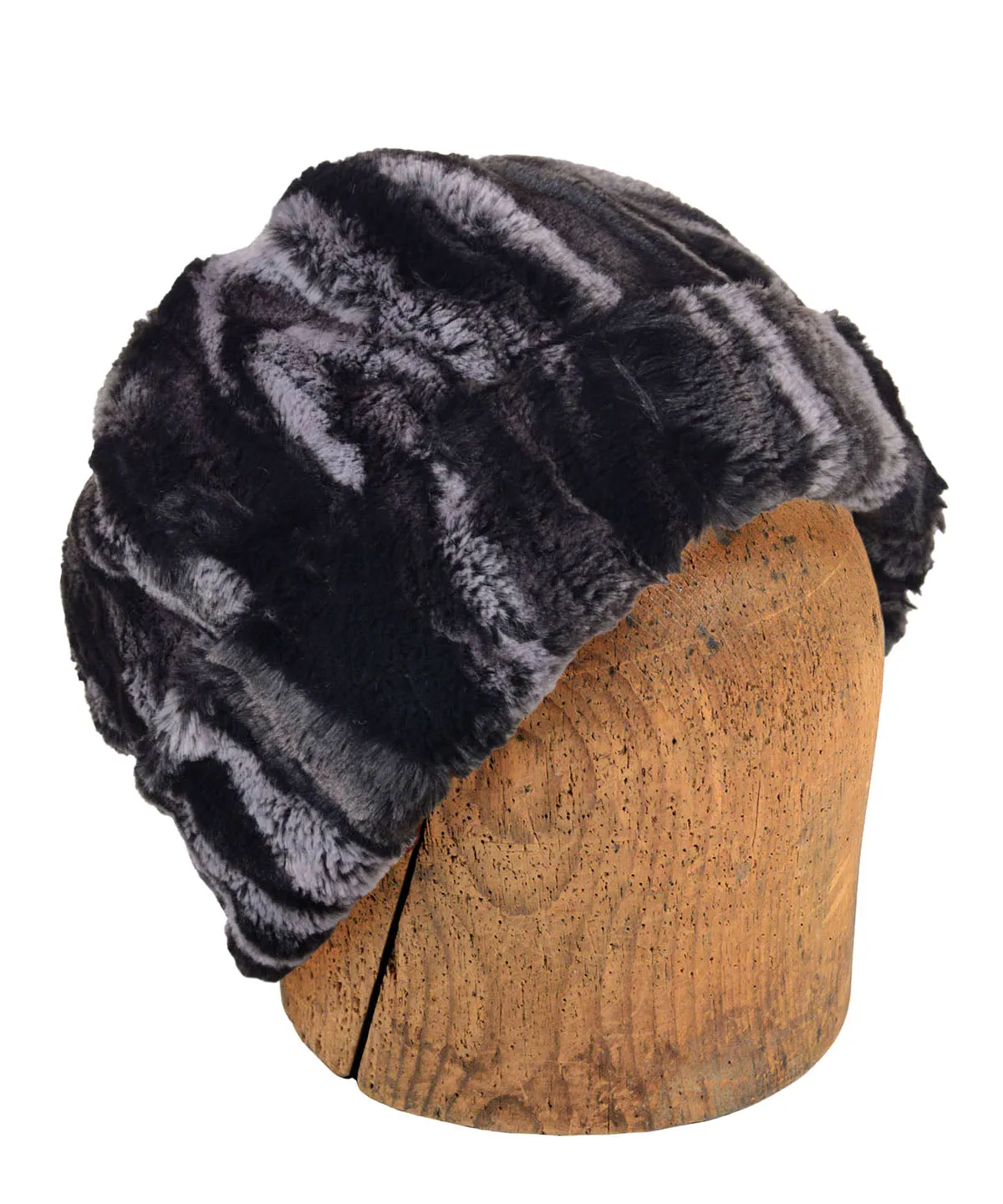 Men's Beanie Hat, Reversible - Marble in Dune Luxury Faux Furs