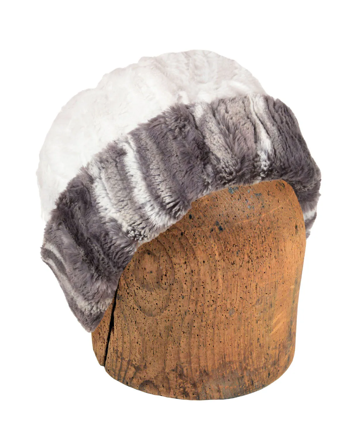 Men's Beanie Hat, Reversible - Marble in Dune Luxury Faux Furs