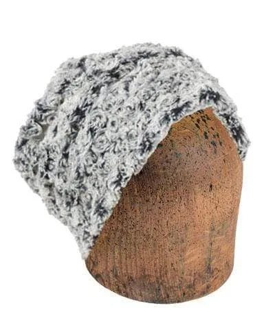 Men's Beanie Hat, Reversible - Rosebud Faux Fur