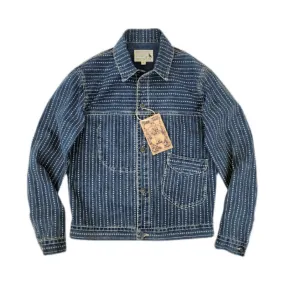 Men's Indigo Washed Jacquard Denim Jacket