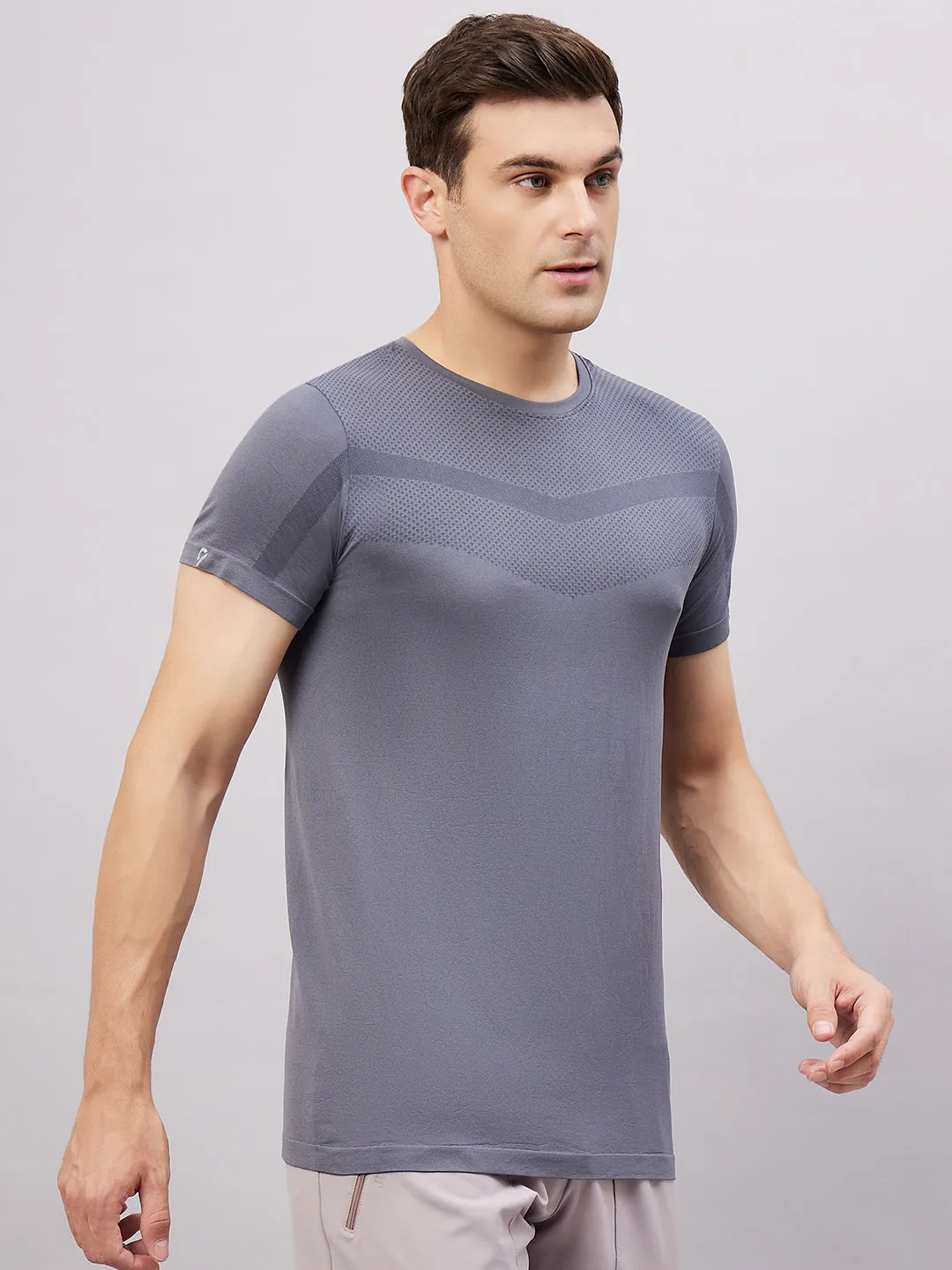 Men's Round Neck Half Sleeves T-Shirt - Grey