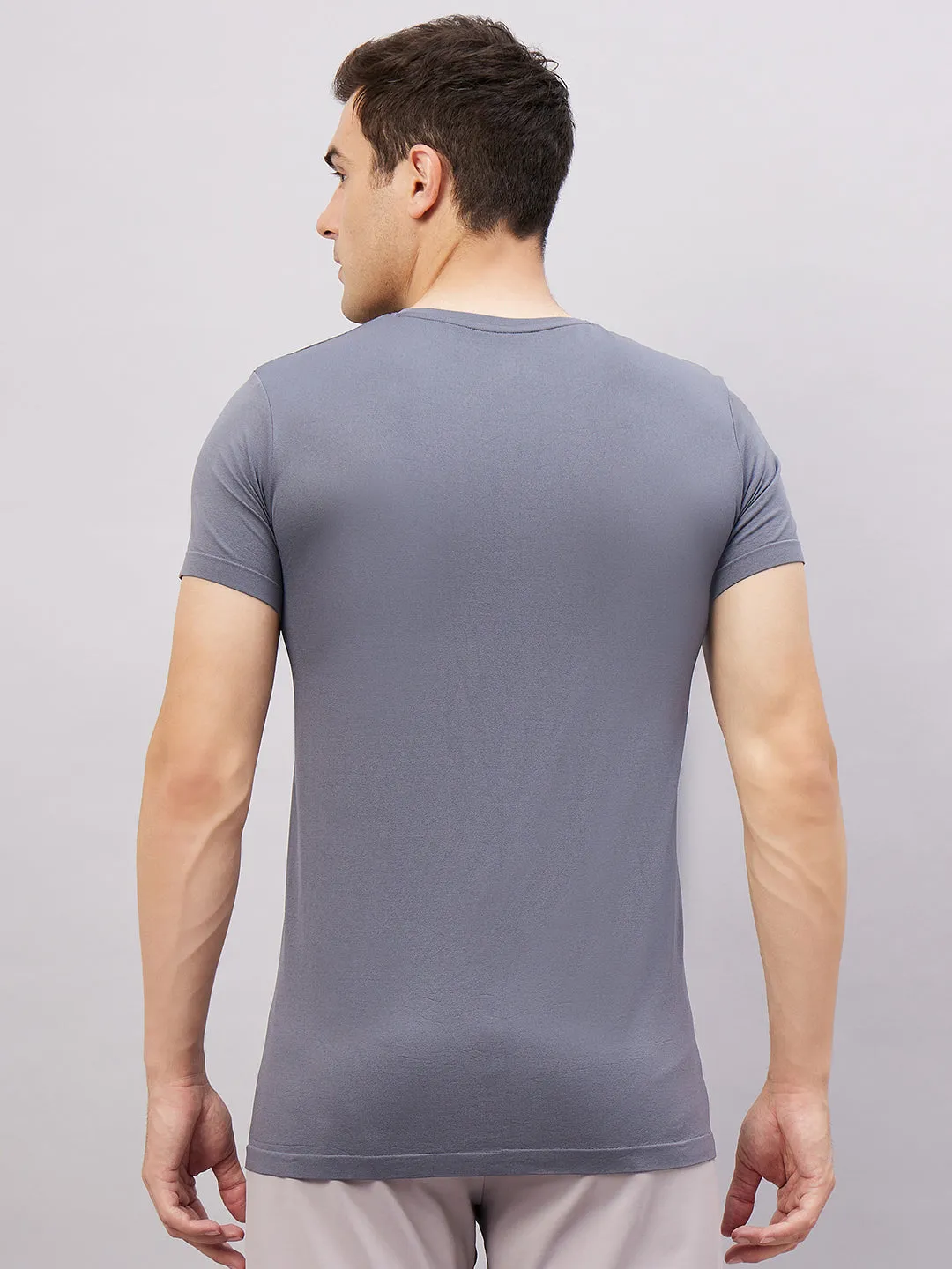 Men's Round Neck Half Sleeves T-Shirt - Grey