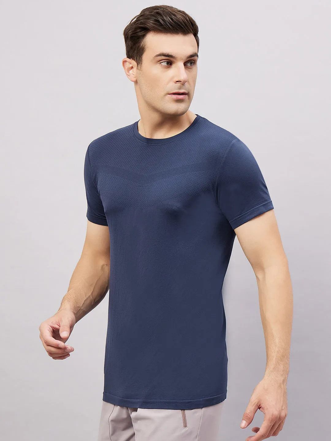 Men's Round Neck Half Sleeves T-Shirt - Grey