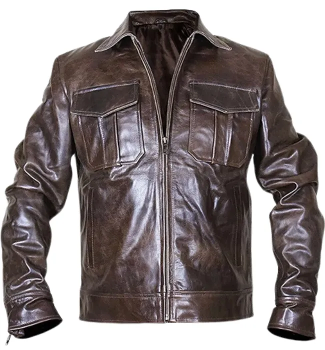 Mens Vintage Motorcycle Cafe Racer  Leather Jacket