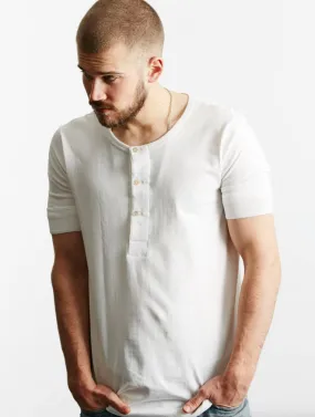 Merz b. Schwanen - Loopwheeler 207 Short Sleeved Henley in White