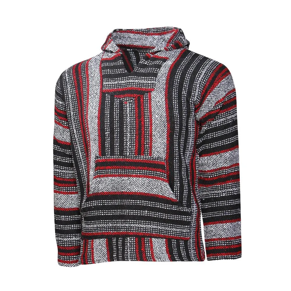 Mexican Baja Hoodie - Red and Black