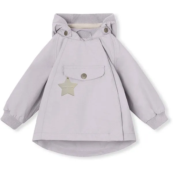 MINI A TURE WAI Spring Jacket w/Fleece Lining Purple Raindrops