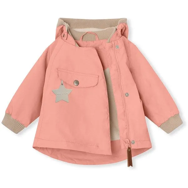 MINI A TURE WAI Spring Jacket w/Fleece Lining Rosette Rose