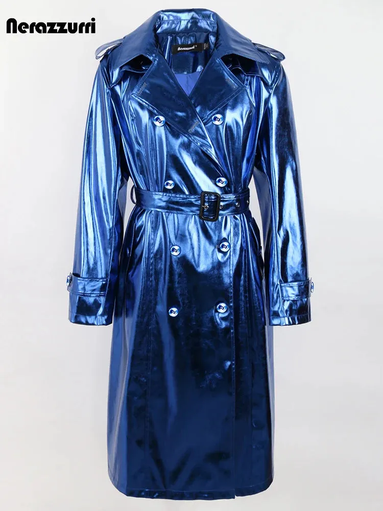 Mirror Mirror- the GLamMetallic Belted Trench Coat 5 Colors