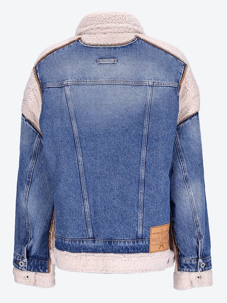 Mix shearling denim jacket