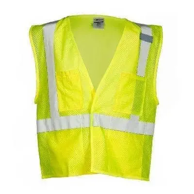 M.L Kishigo - 4 Pocket Hook & Loop Mesh Vest - Lime