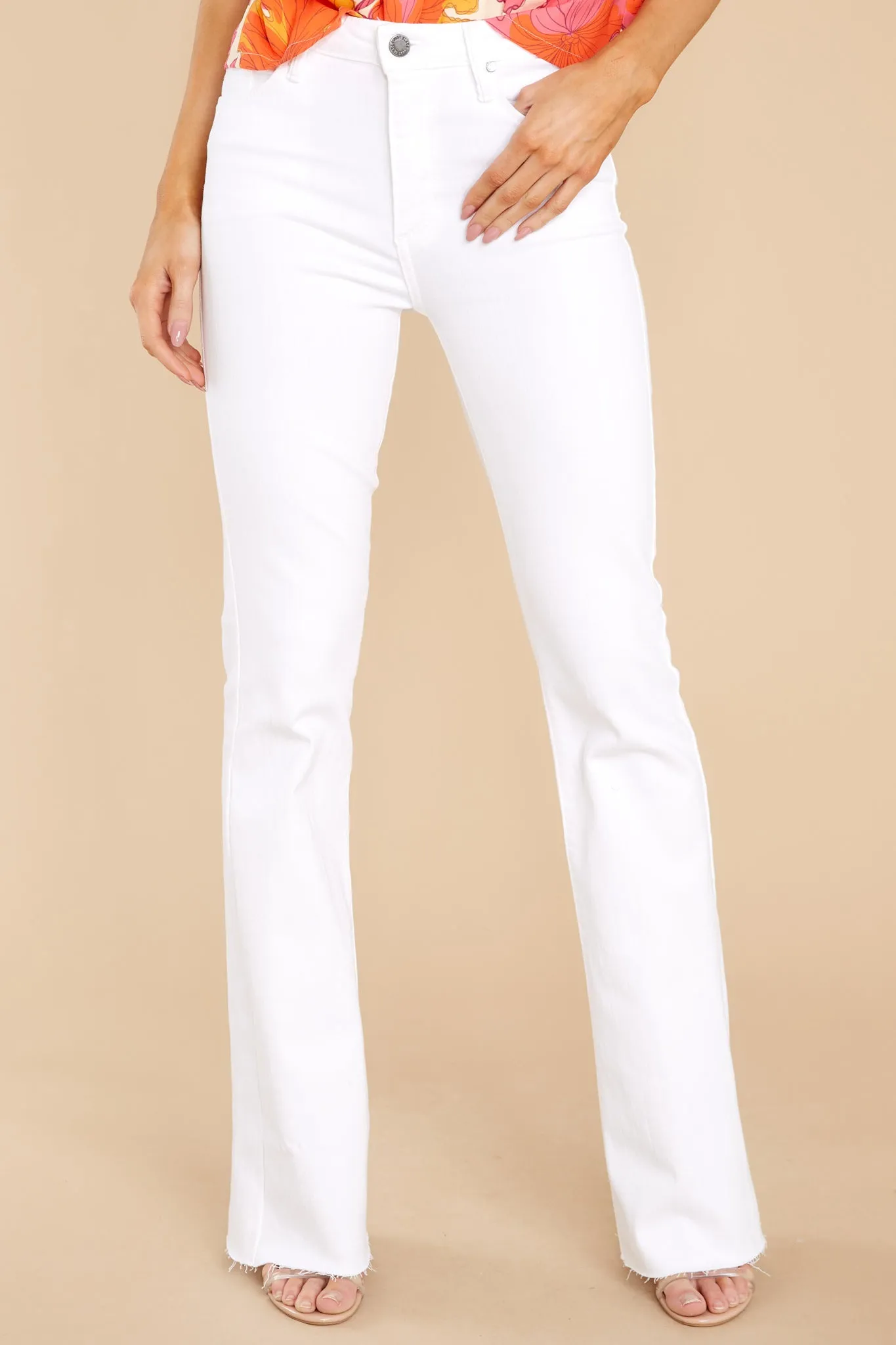 My Only Desire White Flare Jeans