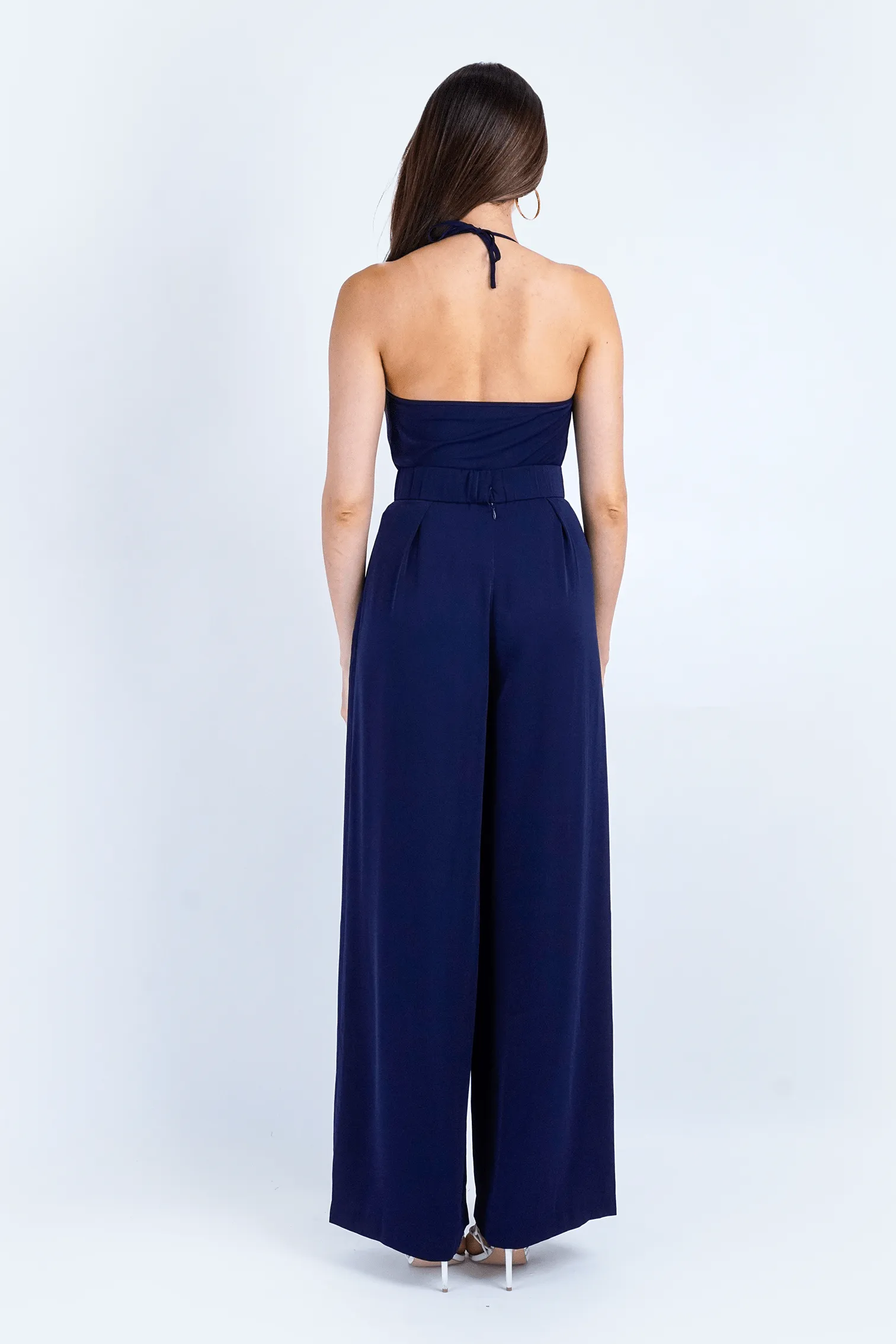 Navy Pleated High Waist Relaxing Leslie Pants