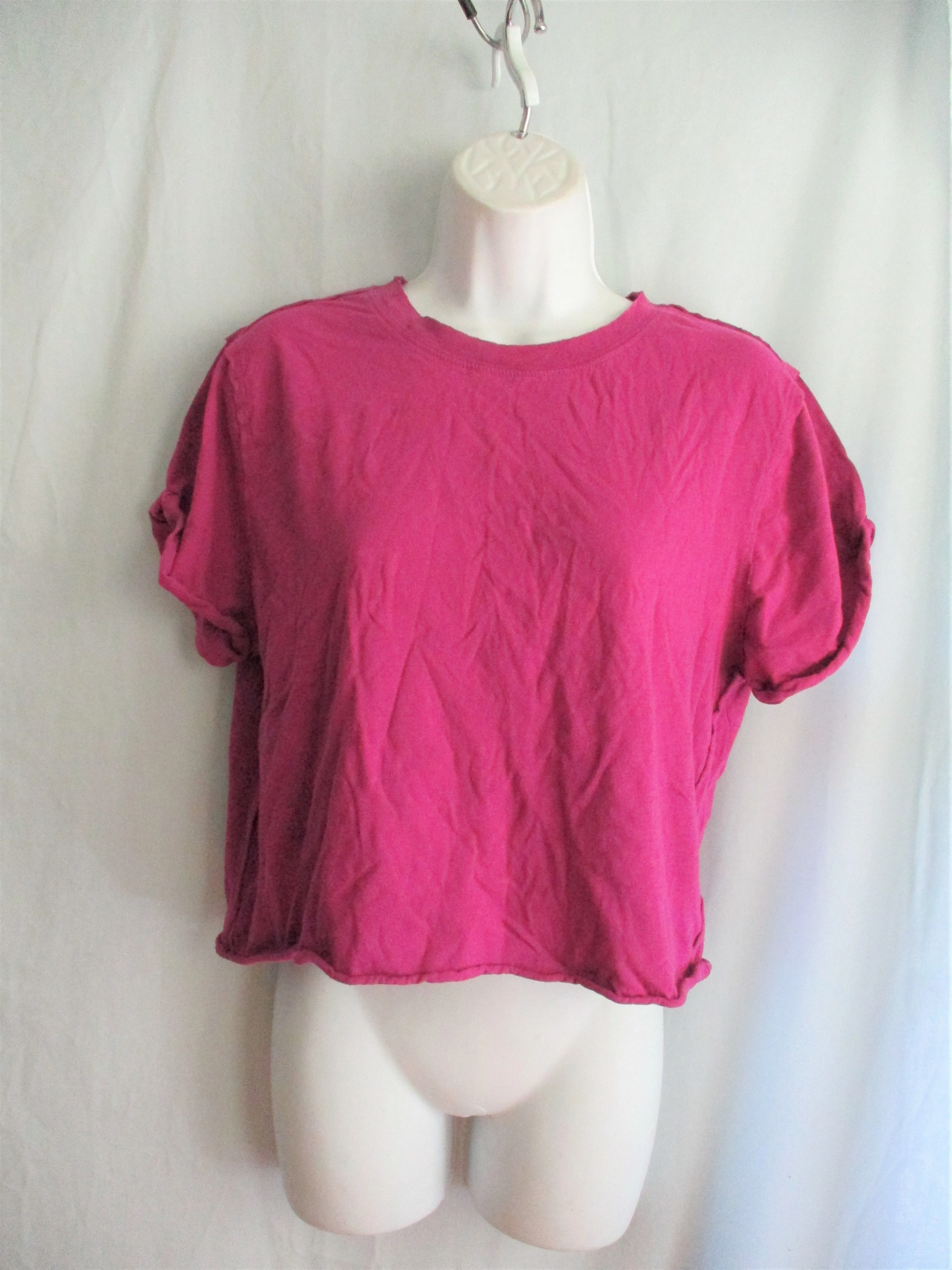 NEW WE THE FREE PEOPLE Cropped Tee 100% Cotton T-Shirt Top M PURPLE VIOLET