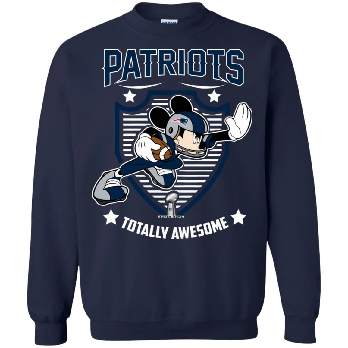 Nfl – New England Patriots Totally Awesome Mickey Mouse Super Bowl 2019 Football Crewneck Pullover Sweatshirt