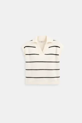 Old Money Casual Stripes Lapel Neck Pullover Polo Vest