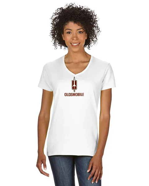 Oldsmobile Rocket Ladies Short sleeve V-neck Gildan T-shirt