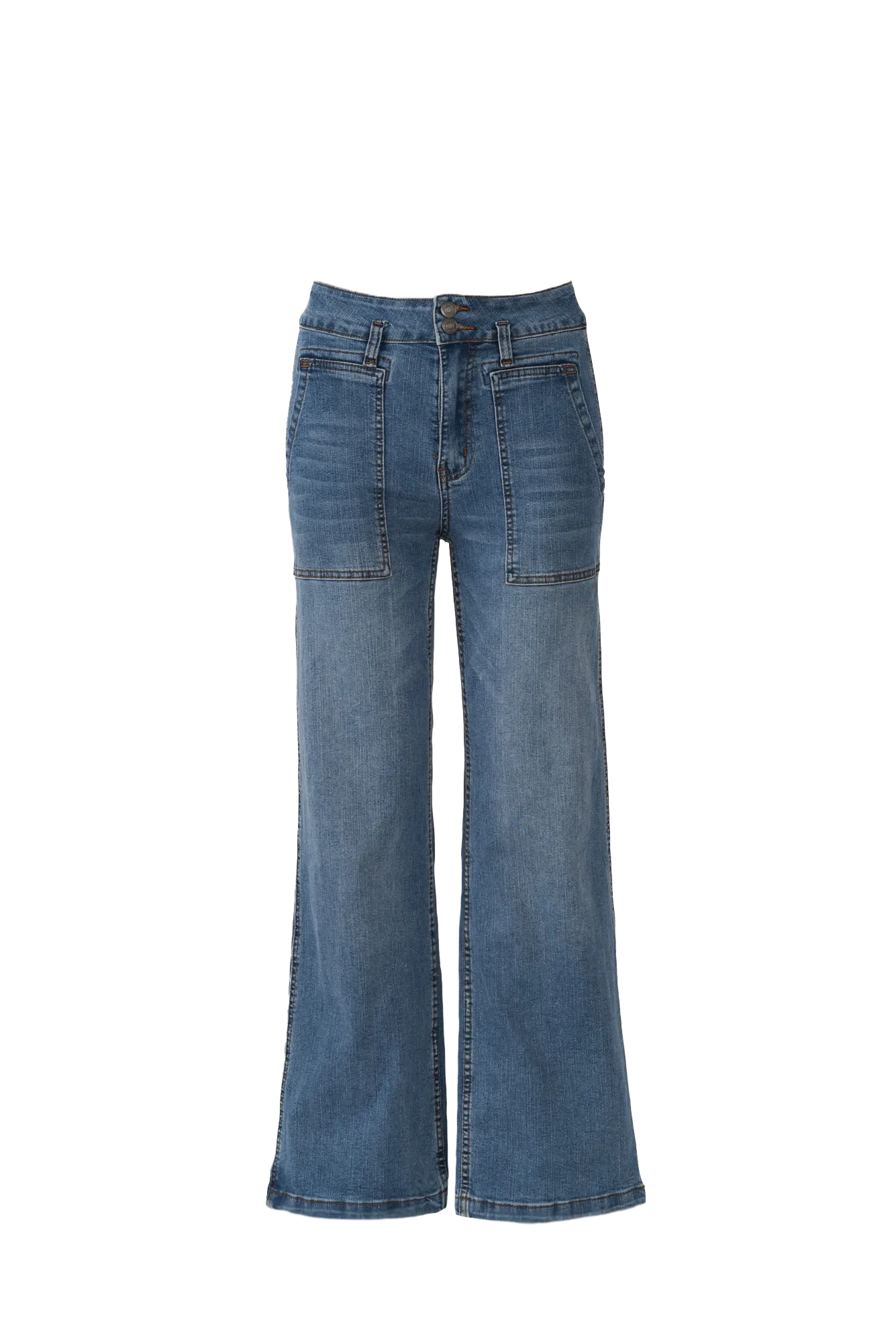 Orwell Mid Blue Wide Leg Jeans