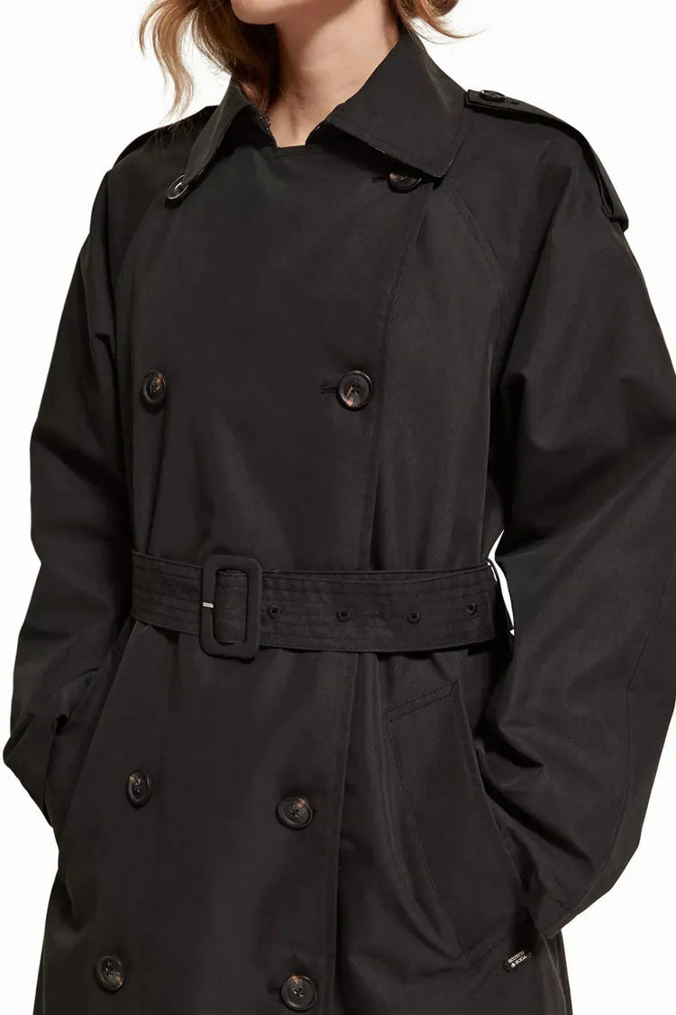 Oversized Belted Trenchcoat in Evening Black