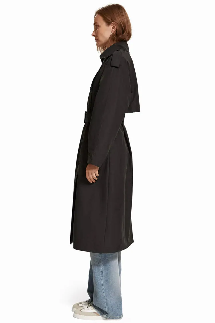 Oversized Belted Trenchcoat in Evening Black