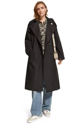 Oversized Belted Trenchcoat in Evening Black