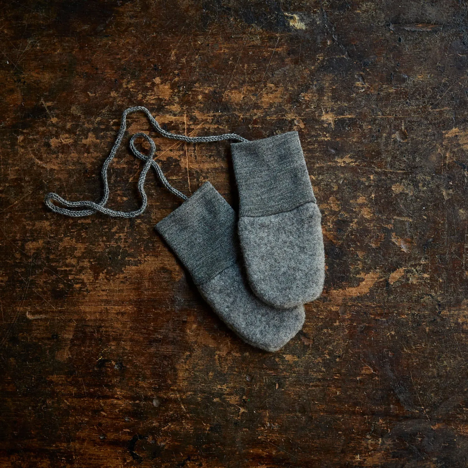 Peep Baby Mittens - Merino Wool Fleece - Slate