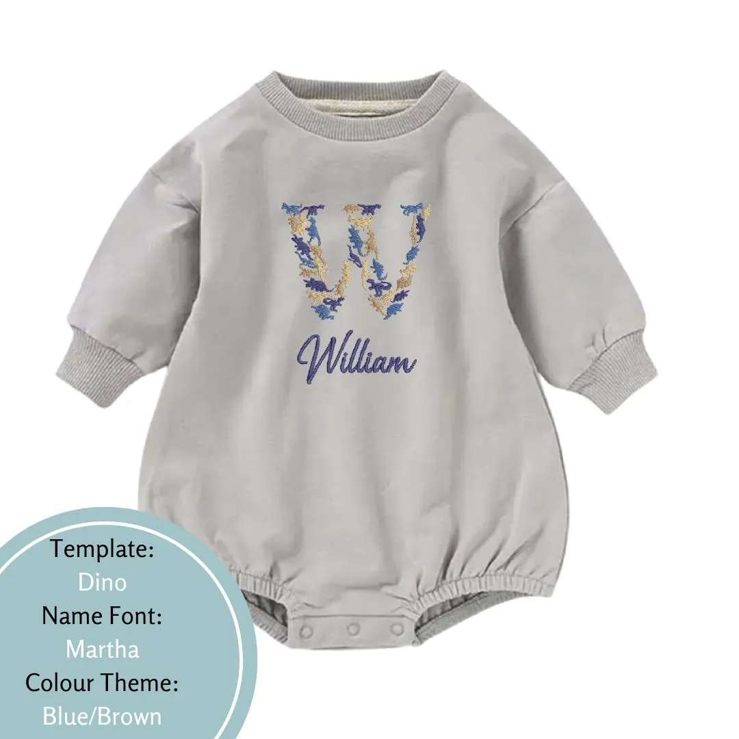 Personalised Dinosaur Design Baby and Toddler Rompers