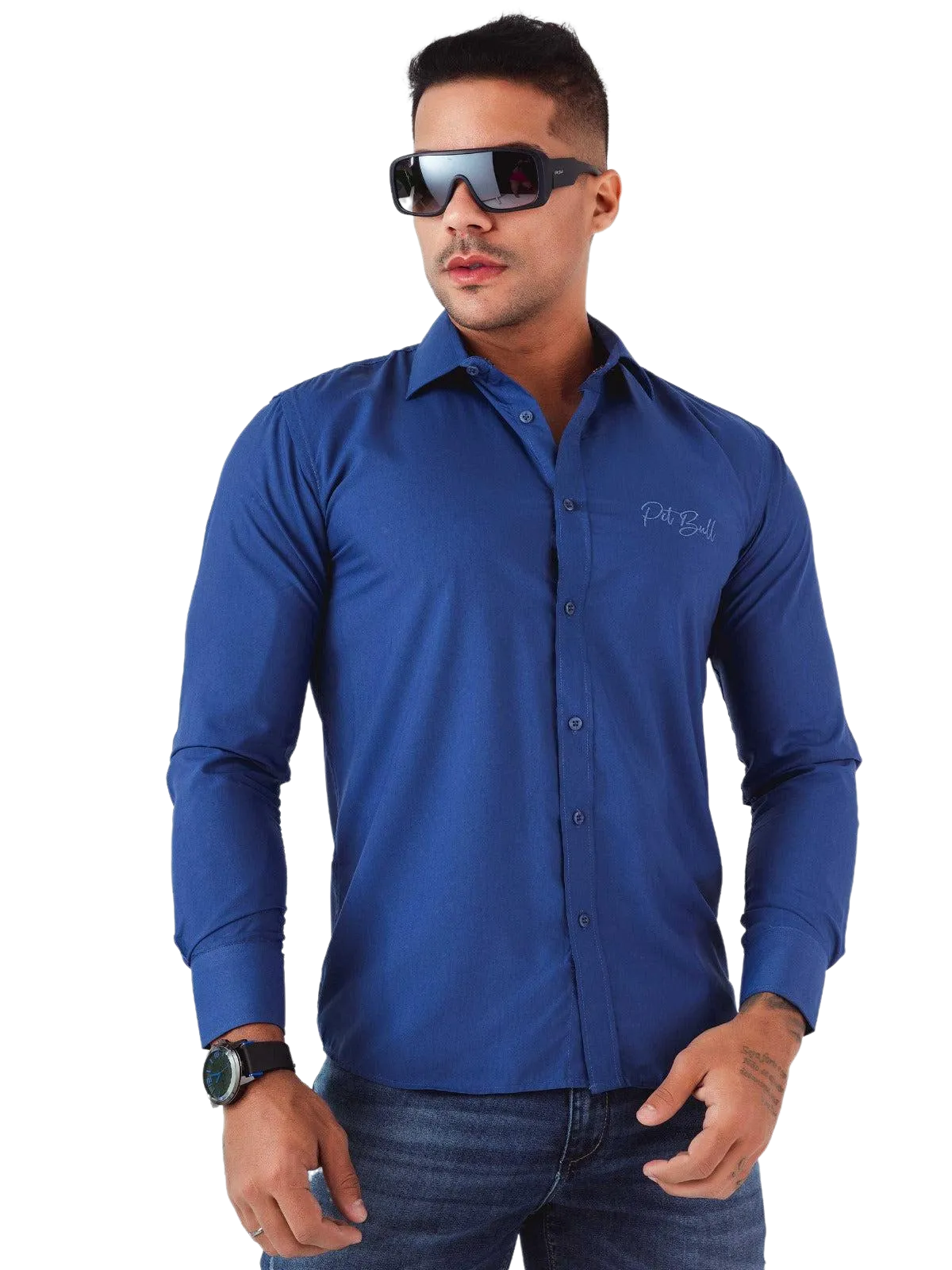 Pit Bull Jeans Men's Casual Long Sleeve Shirts 80964