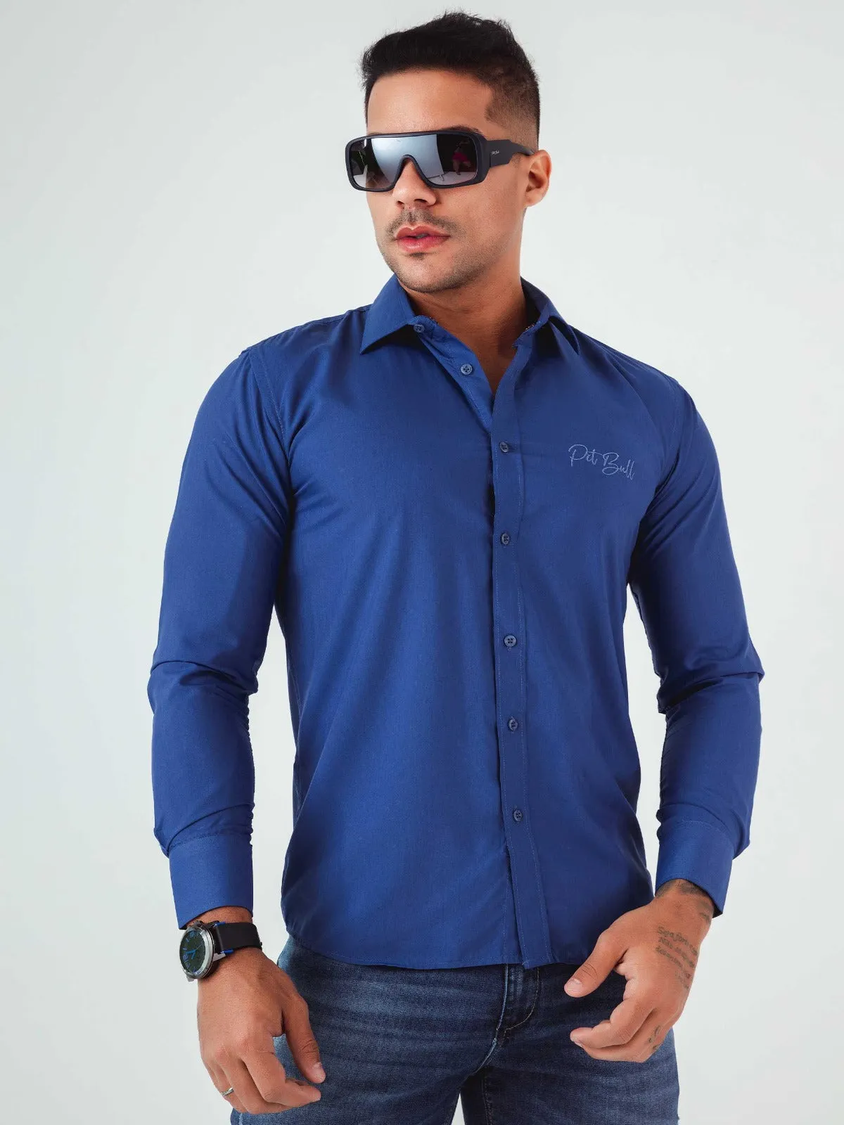 Pit Bull Jeans Men's Casual Long Sleeve Shirts 80964