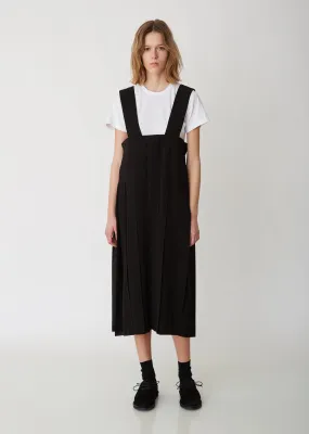 Pleated Georgette Pinafore Dress