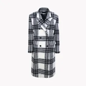 Pre Order:  Black and White Plaid Coat