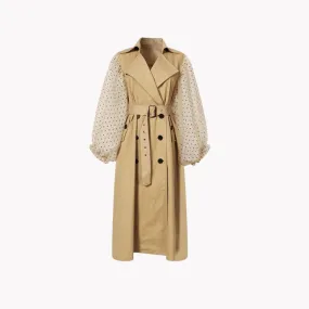 Pre Order:  Tulle Sleeve Trench Coat